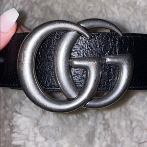 AUTHENTIC Gucci Belt Silver Buckle 85-34